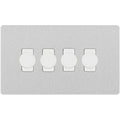 BG Evolve Brushed Steel 4G Dimmer Switch PCDBS84W Available from RS Electrical Supplies