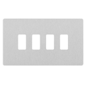 BG Evolve Brushed Steel 4G Grid Plate RPCDBS4W