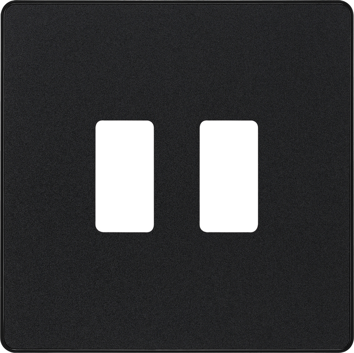 BG Evolve Matt Black 2G Grid Plate RPCDMB2B Available from RS Electrical Supplies