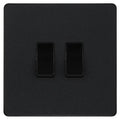 BG Evolve Matt Black 2G Intermediate Combination Switch Available from RS Electrical Supplies