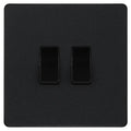 BG Evolve Matt Black 2W & Intermediate Light Switch PCDMB2WINTB Available from RS Electrical Supplies