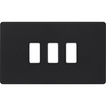 BG Evolve Matt Black 3G Grid Plate RPCDMB3B Available from RS Electrical Supplies