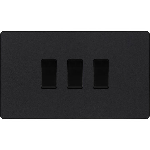 BG Evolve Matt Black 3G Intermediate Combination Switch Available from RS Electrical Supplies