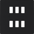 BG Evolve Matt Black 6G Grid Plate RPCDMB6B Available from RS Electrical Supplies