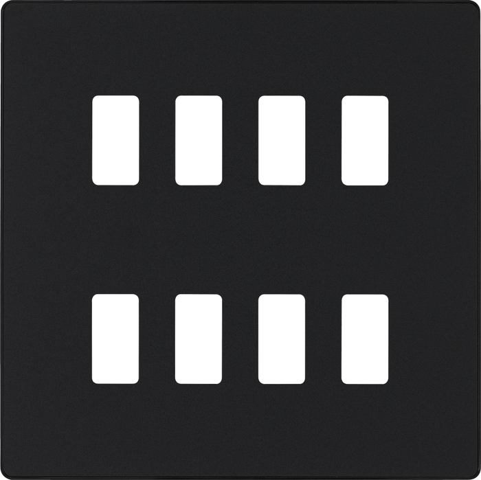 BG Evolve Matt Black 8G Grid Plate RPCDMB8B Available from RS Electrical Supplies