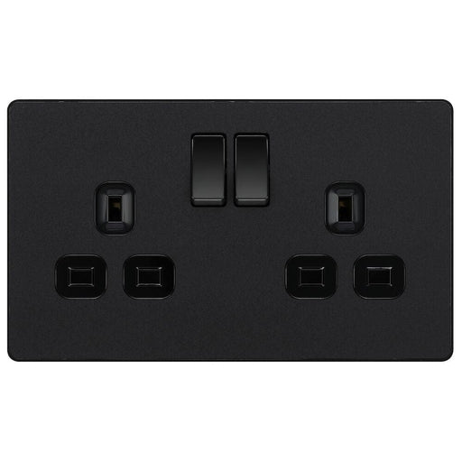BG Evolve Matt Black 13A Double Socket 10 Pack PCDMB22B Available from RS Electrical Supplies
