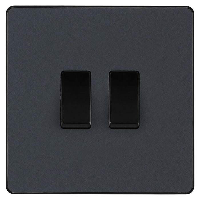 BG Evolve Matt Grey 2G Intermediate Combination Switch Available from RS Electrical Supplies