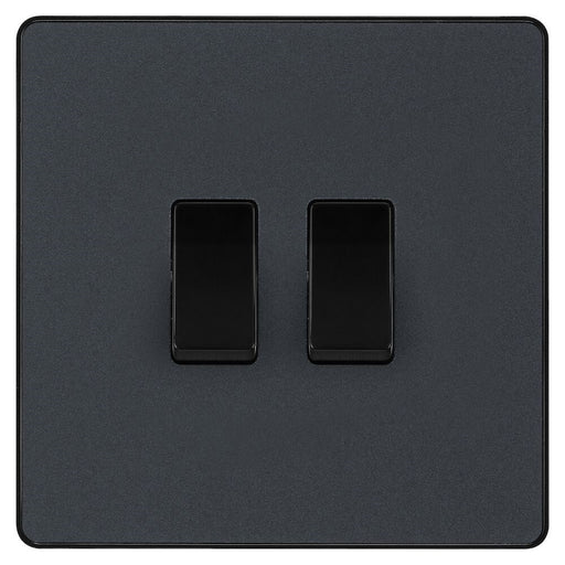 BG Evolve Matt Grey 2G Intermediate Light Switch PCDMG2GINTB Available from RS Electrical Supplies