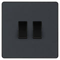 BG Evolve Matt Grey 2W & Intermediate Light Switch PCDMG2WINTB Available from RS Electrical Supplies
