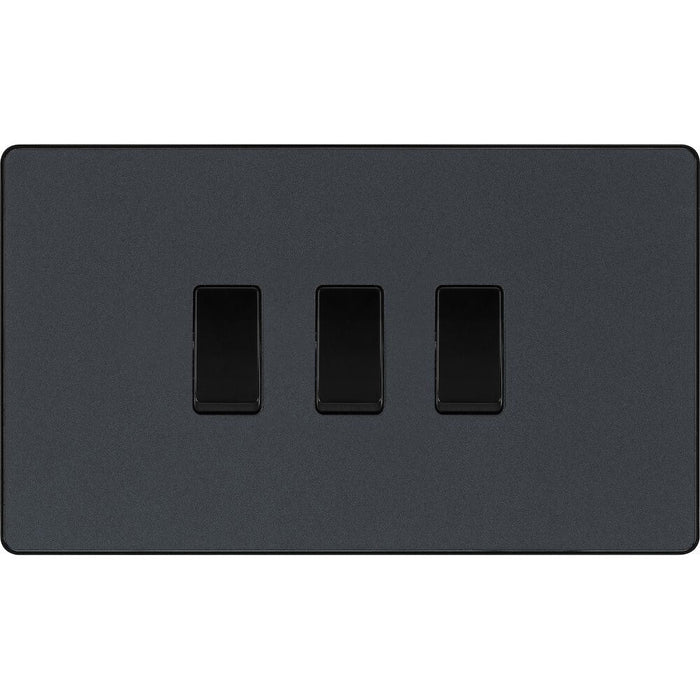 BG Evolve Matt Grey 3G 2W Light Switch PCDMG432B Available from RS Electrical Supplies