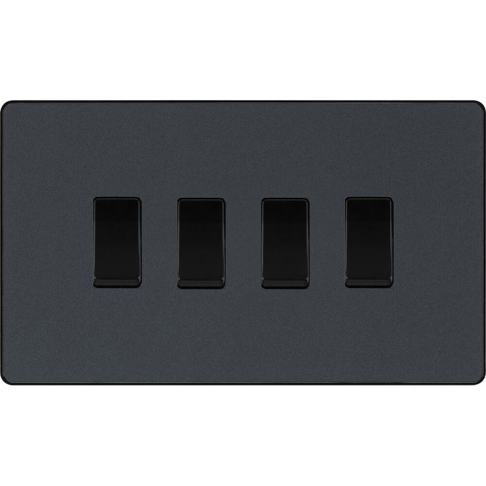 BG Evolve Matt Grey 4G 2W Light Switch PCDMG44B Available from RS Electrical Supplies