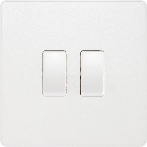 BG Evolve Pearl White 2G Intermediate Light Switch PCDCL2GINTW Available from RS Electrical Supplies