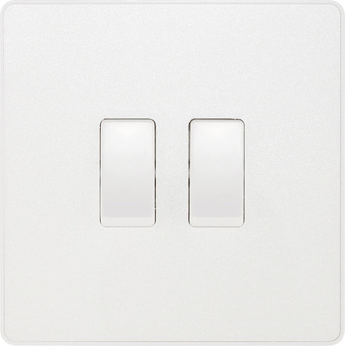 BG Evolve Pearl White 2W & Intermediate Light Switch PCDCL2WINTW