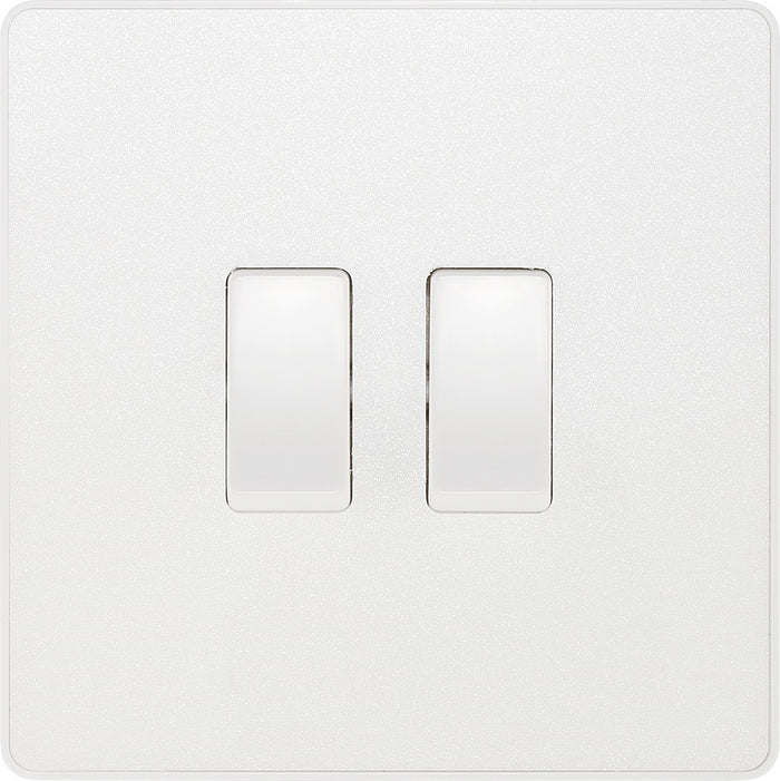 BG Evolve Pearl White 2W & Intermediate Light Switch PCDCL2WINTW Available from RS Electrical Supplies