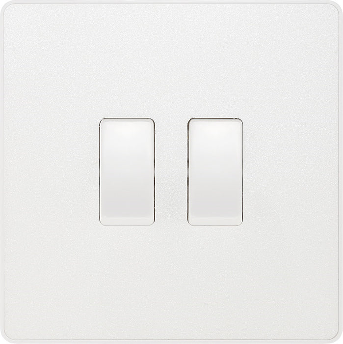 BG Evolve Pearl White 2W & Intermediate Light Switch PCDCL2WINTW Available from RS Electrical Supplies