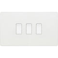 BG Evolve Pearl White 3G 2W Light Switch PCDCL432W Available from RS Electrical Supplies