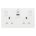 BG Evolve Pearl White 13A Double USB Socket with 22W A+C Ports PCDCL22UAC22W