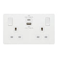 BG Evolve Pearl White 13A Double USB Socket with 45W A+C Ports PCDCL22UAC45W