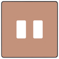 BG Evolve Polished Copper 2G Grid Plate RPCDCP2B Available from RS Electrical Supplies