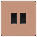 BG Evolve Polished Copper 2G Intermediate Light Switch PCDCP2GINTB Available from RS Electrical Supplies