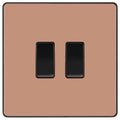 BG Evolve Polished Copper 2W & Intermediate Light Switch PCDCP2WINTB Available from RS Electrical Supplies