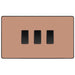 BG Evolve Polished Copper 3G 2W Light Switch PCDCP432B Available from RS Electrical Supplies