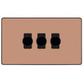 BG Evolve Polished Copper 3G Dimmer Switch PCDCP83B Available from RS Electrical Supplies
