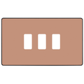 BG Evolve Polished Copper 3G Grid Plate RPCDCP3B Available from RS Electrical Supplies