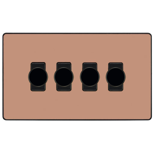 BG Evolve Polished Copper 4G Dimmer Switch PCDCP84B Available from RS Electrical Supplies