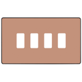BG Evolve Polished Copper 4G Grid Plate RPCDCP4B Available from RS Electrical Supplies