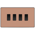 BG Evolve Polished Copper 4G 2 Way Light Switch PCDCP44B Available from RS Electrical Supplies