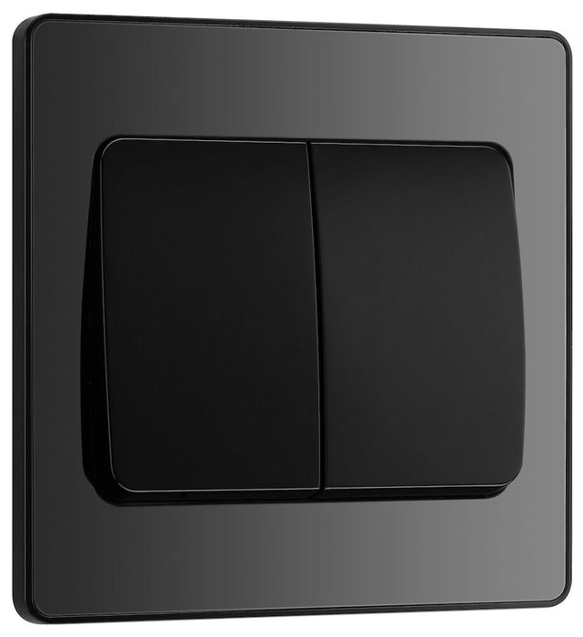 BG Evolve Black Chrome 2G 2W Wide Rocker Light Switch PCDBC42WB | RS ...