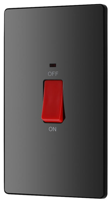 BG Evolve Polycarbonate Black Chrome 45A Cooker Switch with Neon PCDBC72B Available From RS Electrical right side