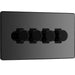 BG Evolve Polycarbonate Black Chrome 4G Dimmer Switch PCDBC84B Available From RS Electrical left side