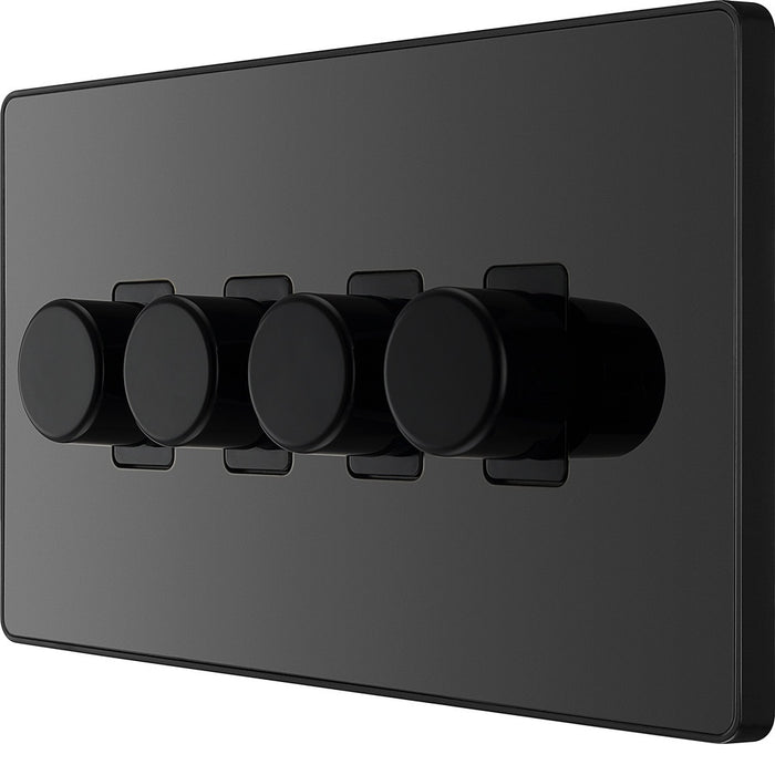 BG Evolve Polycarbonate Black Chrome 4G Dimmer Switch PCDBC84B Available From RS Electrical right side