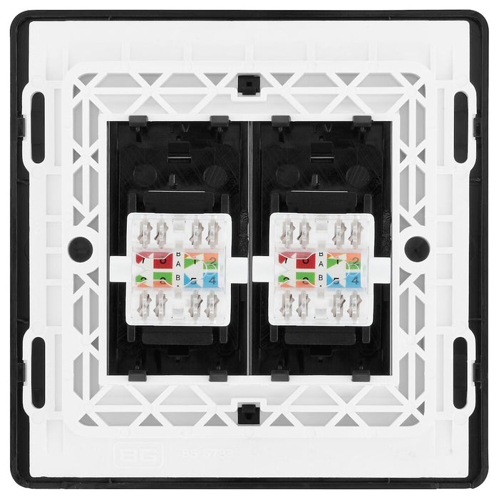 Data Outlet Jacket BG Evolve Black Chrome Double RJ45 Cat6 Data Outlet PCDBCRJ4526B | RS ...