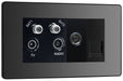 BG Evolve Polycarbonate Black Chrome Quadplex Combination TV Socket PCDBCQUAD2B Available From RS Electrical left side