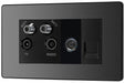 BG Evolve Polycarbonate Black Chrome Quadplex Combination TV Socket PCDBCQUAD2B Available From RS Electrical right side