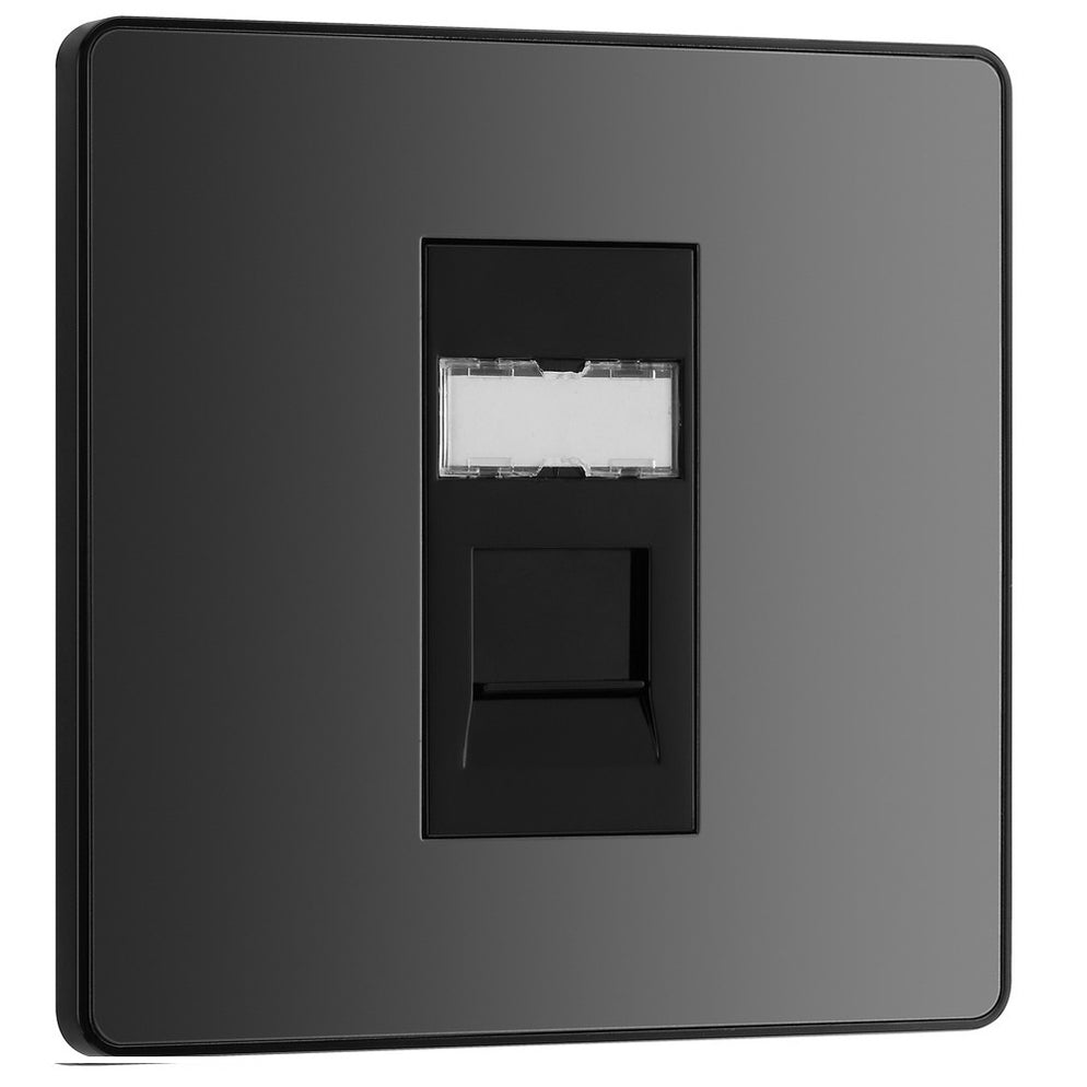 BG Evolve Black Chrome RJ45 Cat5E Data Outlet PCDBCRJ451B | RS ...