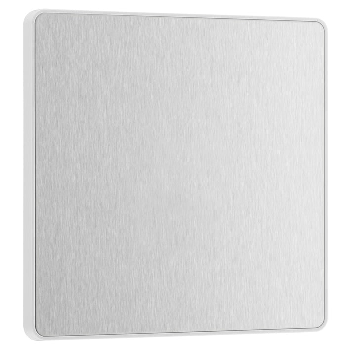 BG Evolve Brushed Steel Single Blank Plate PCDBS94W