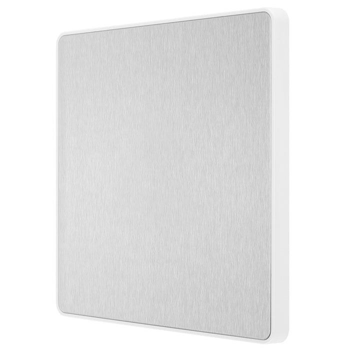 BG Evolve Brushed Steel Single Blank Plate PCDBS94W