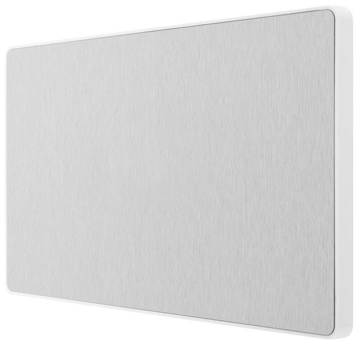 BG Evolve Brushed Steel Double Blank Plate PCDBS95W