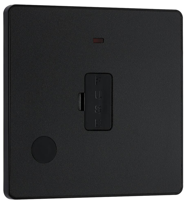 BG Evolve Matt Black 13A Unswitched Spur with LED and Flex Outlet PCDMB54B