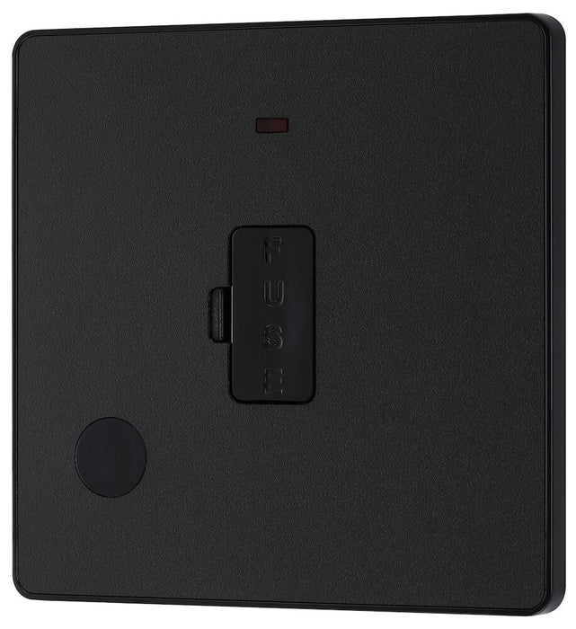 BG Evolve Matt Black 13A Unswitched Spur with LED and Flex Outlet PCDMB54B