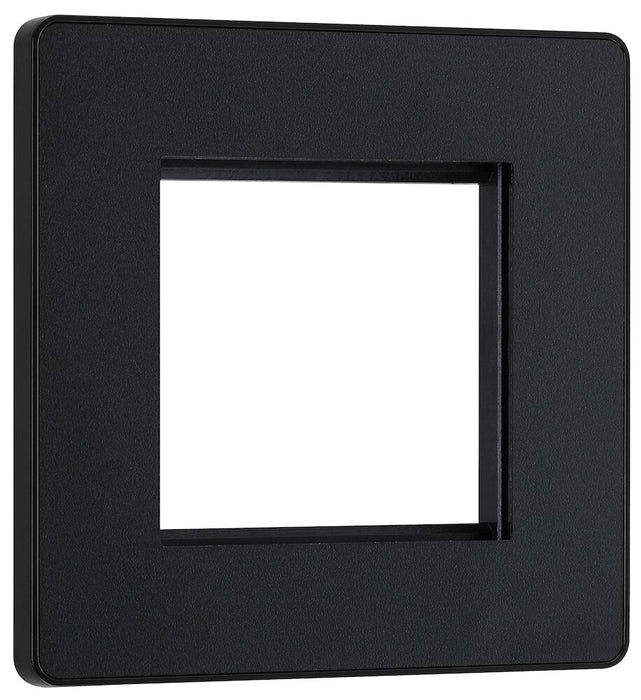 BG Evolve Matt Black 2G Euro Module Plate PCDMBEMS2B