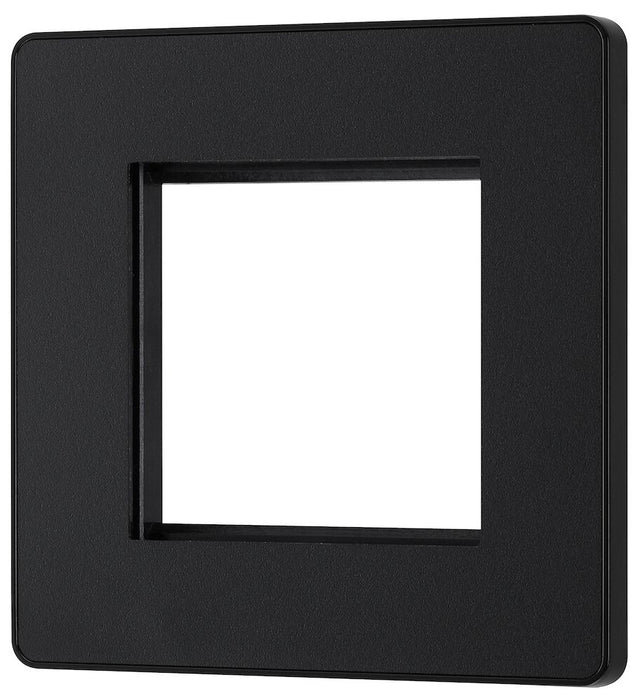 BG Evolve Matt Black 2G Euro Module Plate PCDMBEMS2B