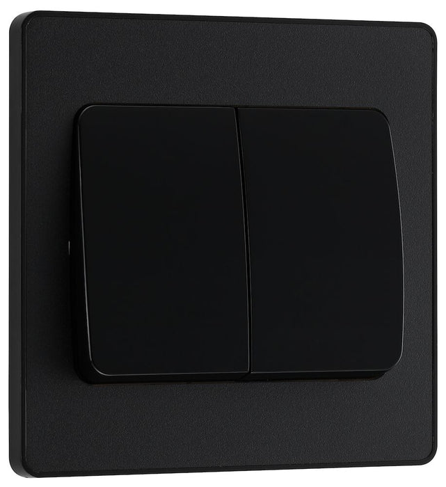 BG Evolve Matt Black 2G 2W Wide Rocker Light Switch PCDMB42WB | RS ...