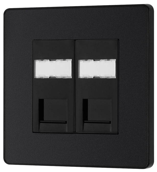 BG Evolve Matt Black Double RJ45 Cat5E Data Outlet PCDMBRJ452B | RS ...