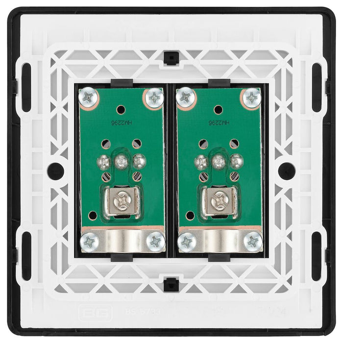 BG Evolve Matt Black Double Co-axial Socket PCDMB602B