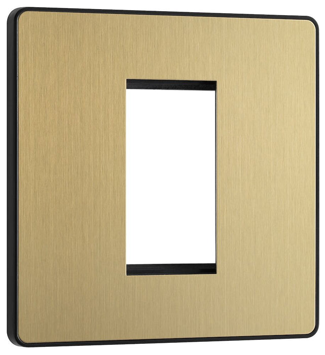 BG Evolve Satin Brass 1G Euro Module Plate PCDSBEMS1B